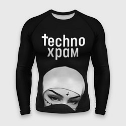 Рашгард мужской Techno храм монашка в маске, цвет: 3D-принт