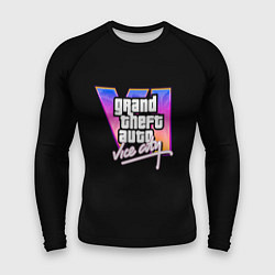 Рашгард мужской Gta 6 vice city logo, цвет: 3D-принт