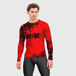 Рашгард мужской AC DC skull rock краски, цвет: 3D-принт — фото 2