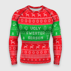 Рашгард мужской Ужасный новогодний свитер, цвет: 3D-принт