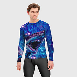 Рашгард мужской Фиолетовая акула, цвет: 3D-принт — фото 2