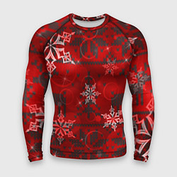 Мужской рашгард Рождественские узоры снежинки