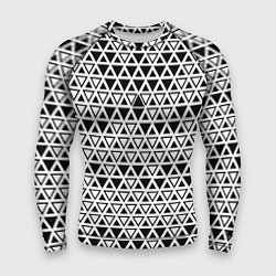 Рашгард мужской Треугольники чёрные и белые, цвет: 3D-принт