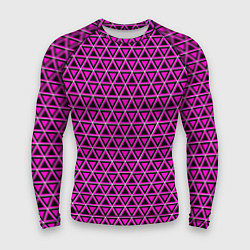Рашгард мужской Розовые и чёрные треугольники, цвет: 3D-принт
