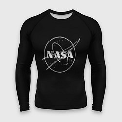 Рашгард мужской NASA белое лого, цвет: 3D-принт