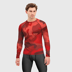 Рашгард мужской Красный камуфляж крупный, цвет: 3D-принт — фото 2