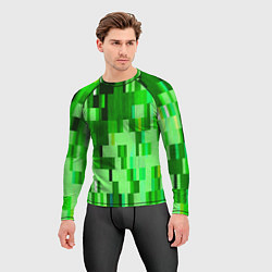 Рашгард мужской Зелёный глитч, цвет: 3D-принт — фото 2