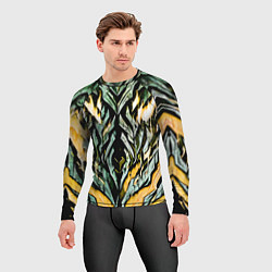 Рашгард мужской Камень и жёлтый огонь, цвет: 3D-принт — фото 2