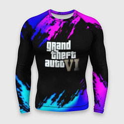 Рашгард мужской GTA 6 неоновые краски вайсити, цвет: 3D-принт