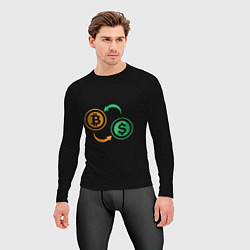 Рашгард мужской Криптовалюта биткоин и доллар, цвет: 3D-принт — фото 2