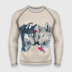 Рашгард мужской Волк и волчица 14 февраля, цвет: 3D-принт