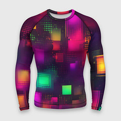 Рашгард мужской Разноцветные квадраты и точки, цвет: 3D-принт