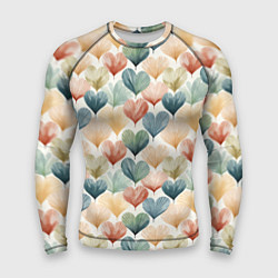 Рашгард мужской Разноцветные нарисованные сердечки, цвет: 3D-принт
