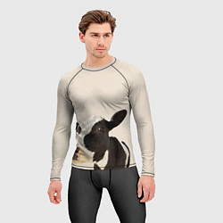 Рашгард мужской Корова на бежевом фоне, цвет: 3D-принт — фото 2