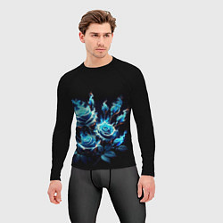 Рашгард мужской Розы в голубом огне, цвет: 3D-принт — фото 2