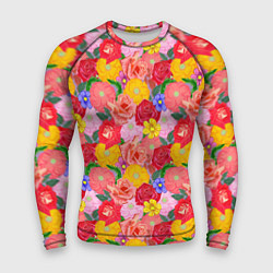 Мужской рашгард Летний цветочный фон