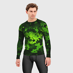 Рашгард мужской Яркий неоновый зеленый камуфляж, цвет: 3D-принт — фото 2