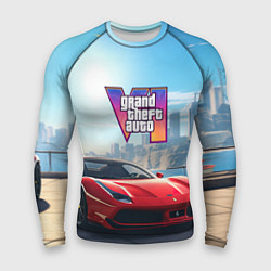 Рашгард мужской GTA 6 logo auto, цвет: 3D-принт