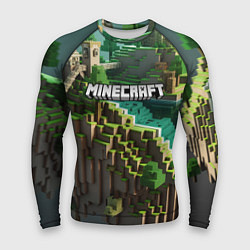 Рашгард мужской Minecraft logo летняя карта, цвет: 3D-принт
