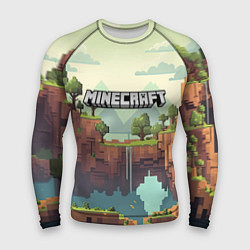 Рашгард мужской Minecraft logo квадратный мир, цвет: 3D-принт