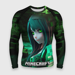 Рашгард мужской Minecraft девушка зеленые кубики, цвет: 3D-принт