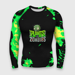 Рашгард мужской Plants vs Zombies зелёная текстура, цвет: 3D-принт