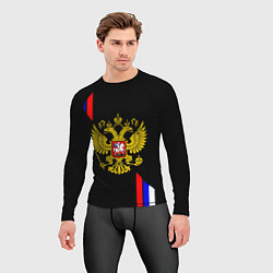 Рашгард мужской Россия герб триколор полосы, цвет: 3D-принт — фото 2