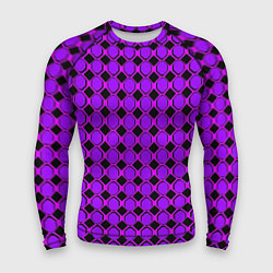 Рашгард мужской Фиолетовые восьмиугольники и чёрные ромбы, цвет: 3D-принт