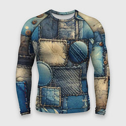 Мужской рашгард Denim patchwork - ai art