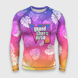 Рашгард мужской Grand Theft Auto VI - пальмы, цвет: 3D-принт
