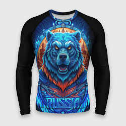 Рашгард мужской Ледяной белый русский медведь, цвет: 3D-принт