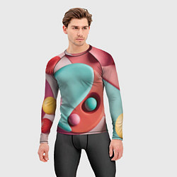 Рашгард мужской Пластилиновый медальон с шариками, цвет: 3D-принт — фото 2