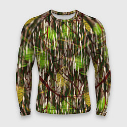 Рашгард мужской Листья в камуфляже, цвет: 3D-принт