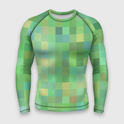 Рашгард мужской Пиксели в зеленом, цвет: 3D-принт