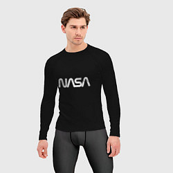 Рашгард мужской Nasa white logo, цвет: 3D-принт — фото 2
