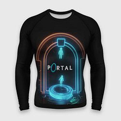 Рашгард мужской Portal neon style logo, цвет: 3D-принт