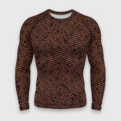 Мужской рашгард Волнистая текстура чёрно-коричневый
