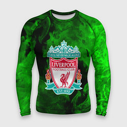 Рашгард мужской Liverpool green fire, цвет: 3D-принт