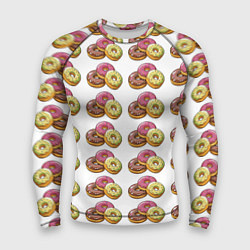 Рашгард мужской Пончики-фастфуд паттерн, цвет: 3D-принт