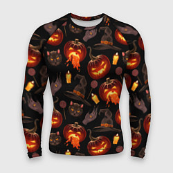 Мужской рашгард Хэллоуин цветной паттерн