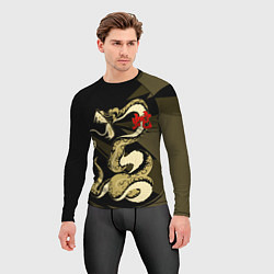 Рашгард мужской Золотой удав, цвет: 3D-принт — фото 2