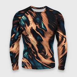 Рашгард мужской Абстракция тёмный бирюзово-медный, цвет: 3D-принт