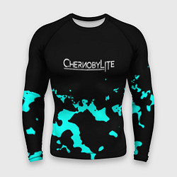 Мужской рашгард Chernobylite камуфляж голубой