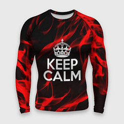 Рашгард мужской Keep calm flame red, цвет: 3D-принт