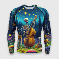 Рашгард мужской Ансамбль черепов даёт концерт под луной, цвет: 3D-принт