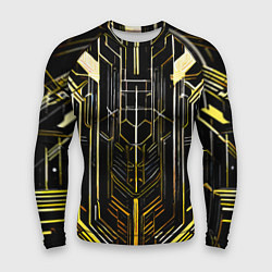 Рашгард мужской Gold lines on a black background, цвет: 3D-принт