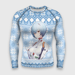 Рашгард мужской Rei christmas sweater Evangelion, цвет: 3D-принт