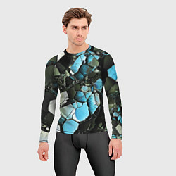 Рашгард мужской Чёрно-синий камень, цвет: 3D-принт — фото 2