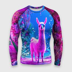 Рашгард мужской Лама в розовом, цвет: 3D-принт