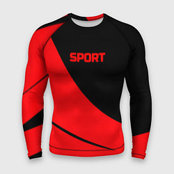 Рашгард мужской Sport чёрно-красный двуцветный, цвет: 3D-принт